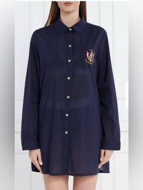 Lauren Ralph Lauren Women's Logo Embroidered Shirt Swim Cover-Up